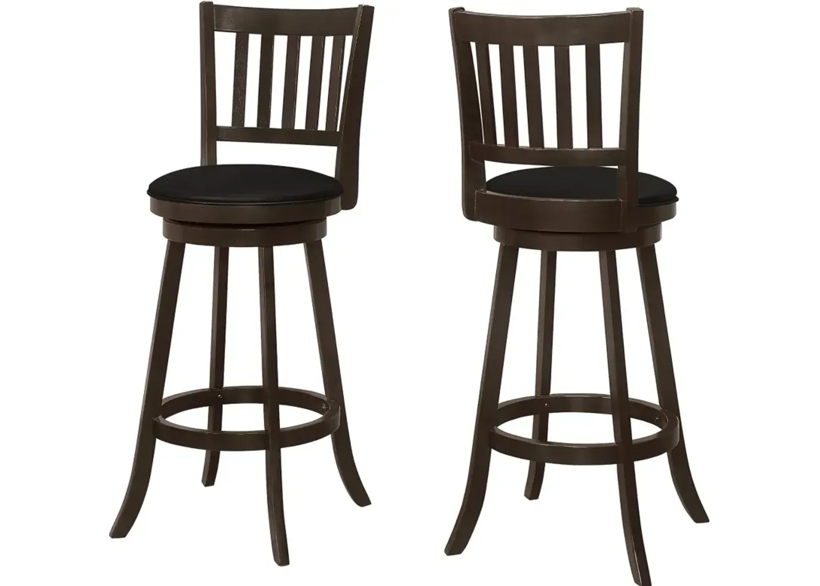 Monarch Dark Brown Swivel Bar Stool, Set of 2