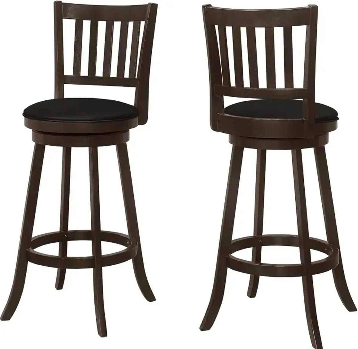 Monarch Dark Brown Swivel Bar Stool, Set of 2