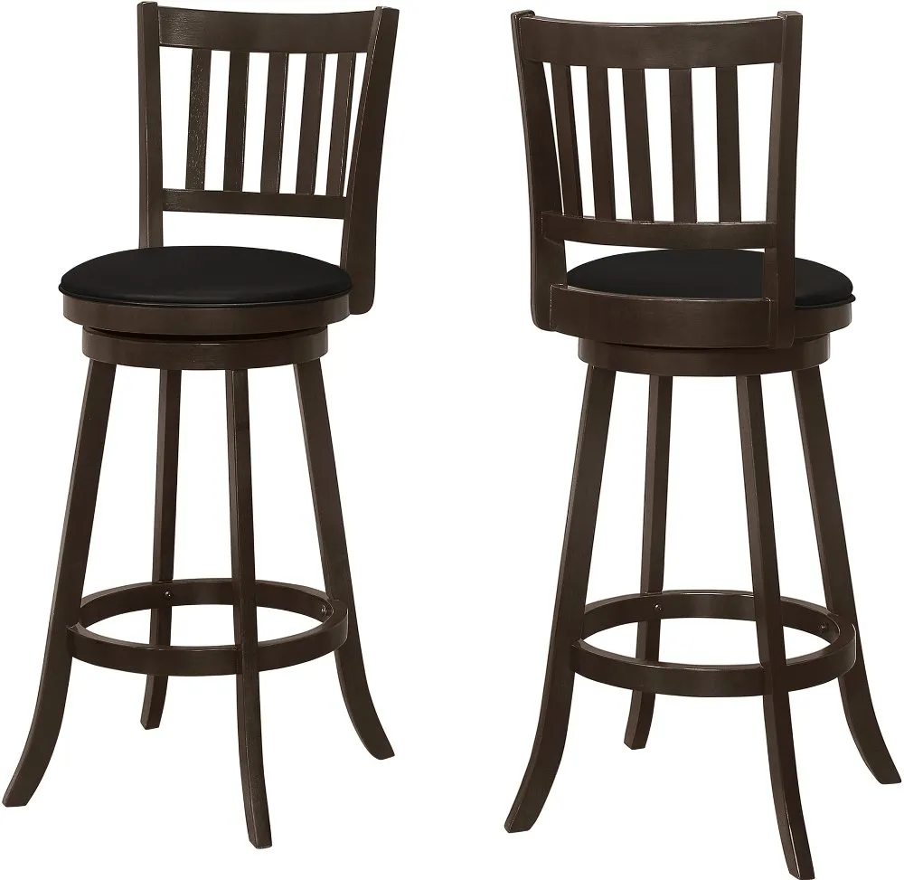 Monarch Dark Brown Swivel Bar Stool, Set of 2