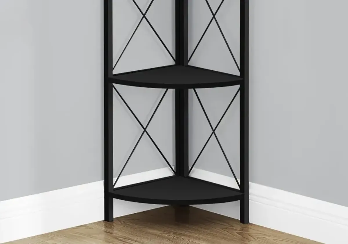 Jaden Black 4-Tier Corner Bookcase