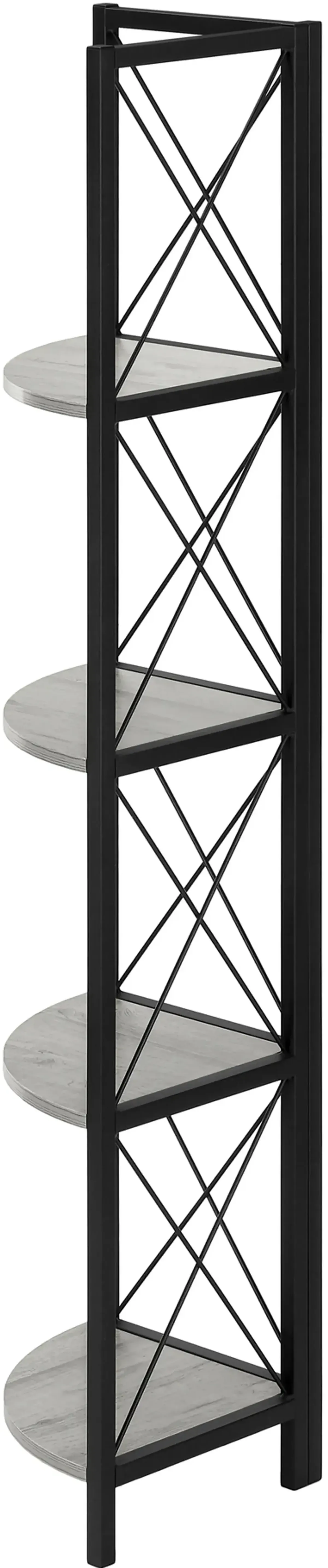 Jaden Gray 4-Tier Corner Bookcase