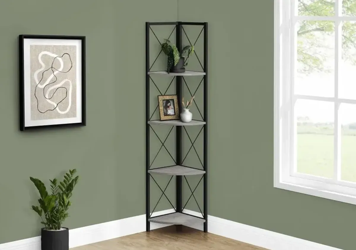 Jaden Gray 4-Tier Corner Bookcase