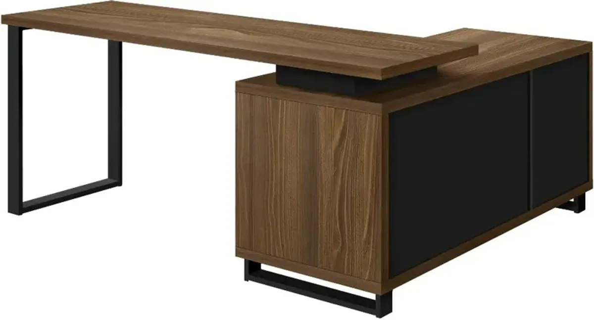 Monarch Dark Brown 72" L Shaped Computer Desk