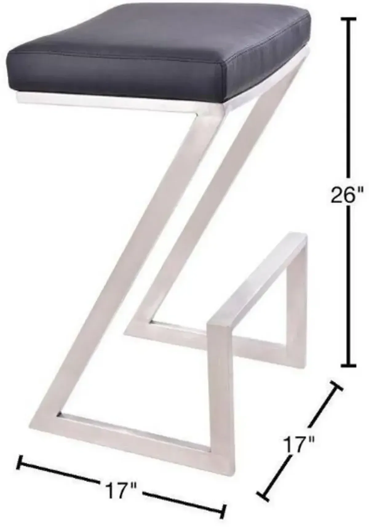 Atlantis Black Backless Counter Height Stool