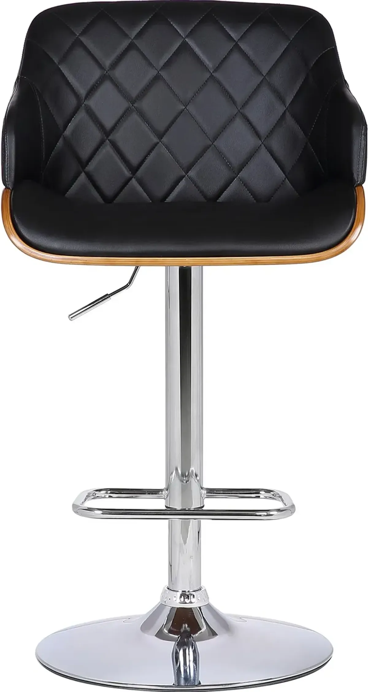 Boston Black and Chrome Adjustable Bar Stool