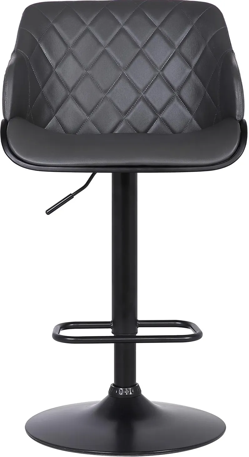 Boston Black Adjustable Bar Stool