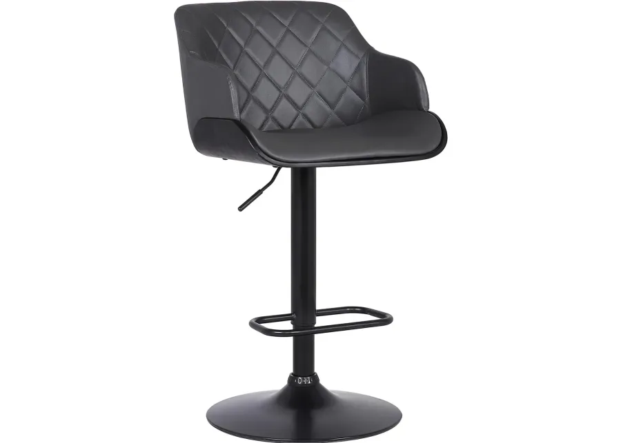 Boston Black Adjustable Bar Stool