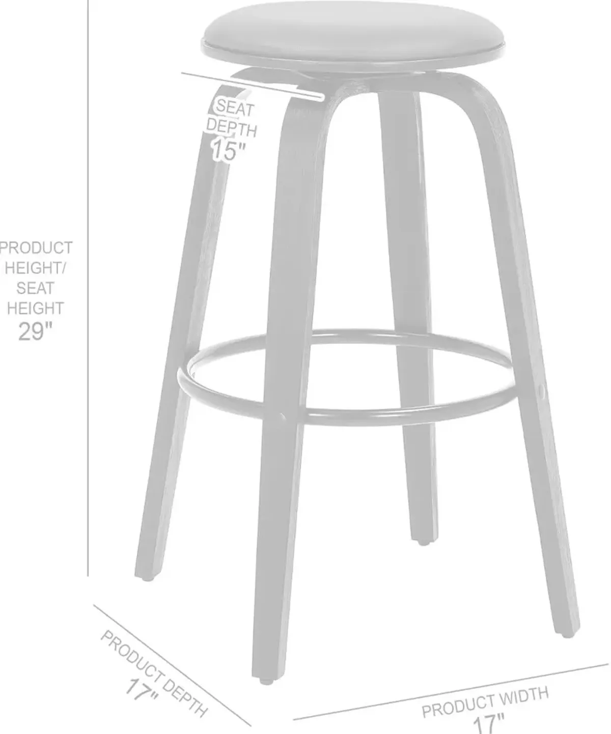 Harbor Dark Gray Swivel Bar Stool