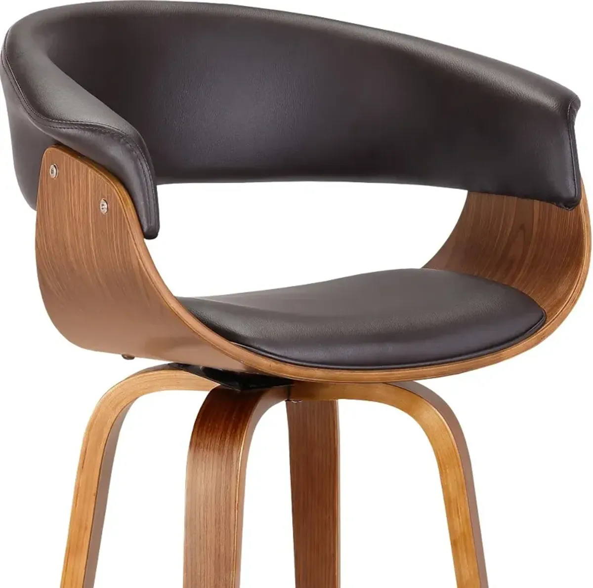 Julyssa Brown and Walnut Swivel Bar Stool