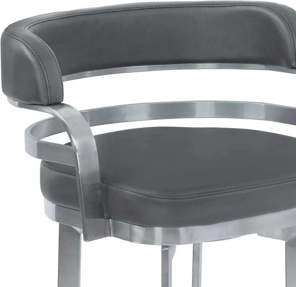 Prinz Gray Swivel Bar Stool