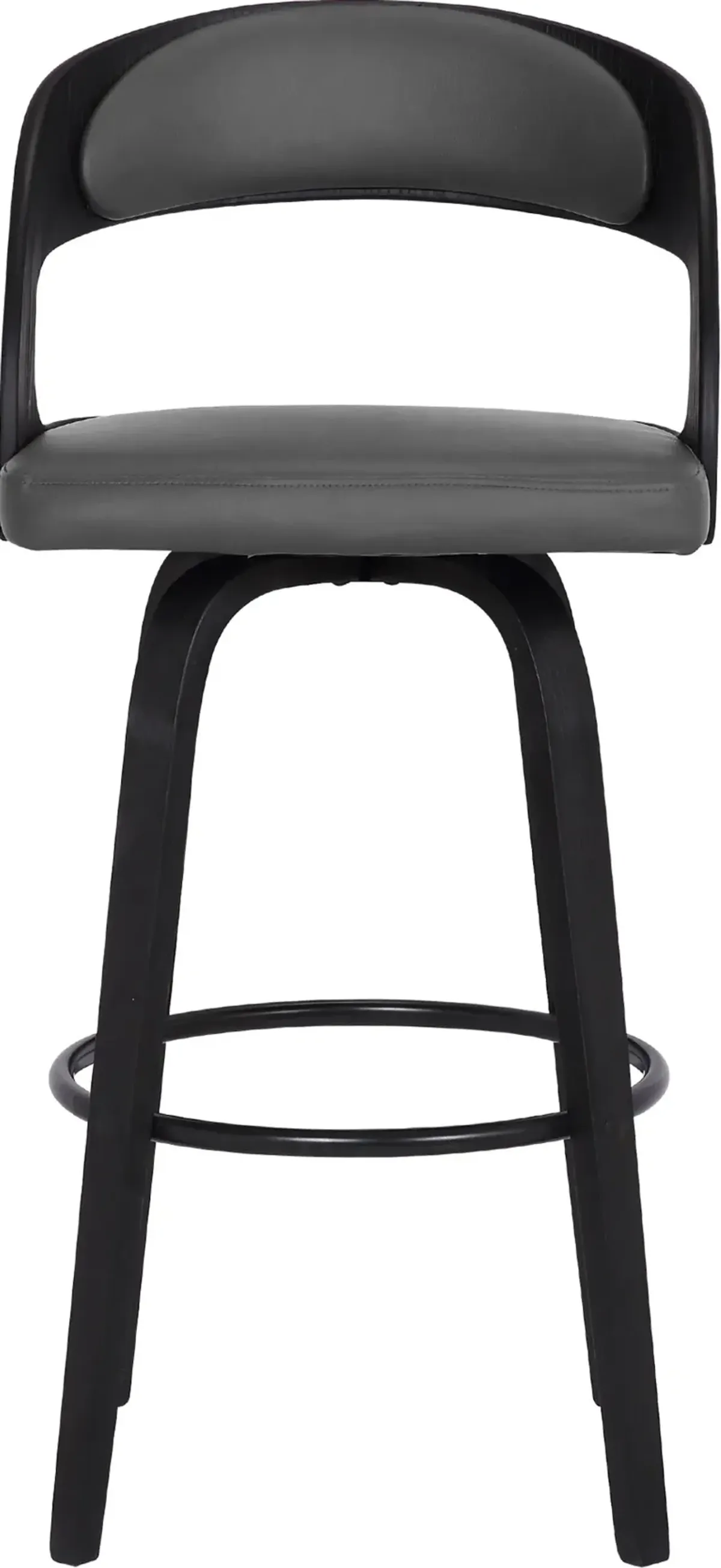 Shelly Gray and Black Swivel Bar Stool