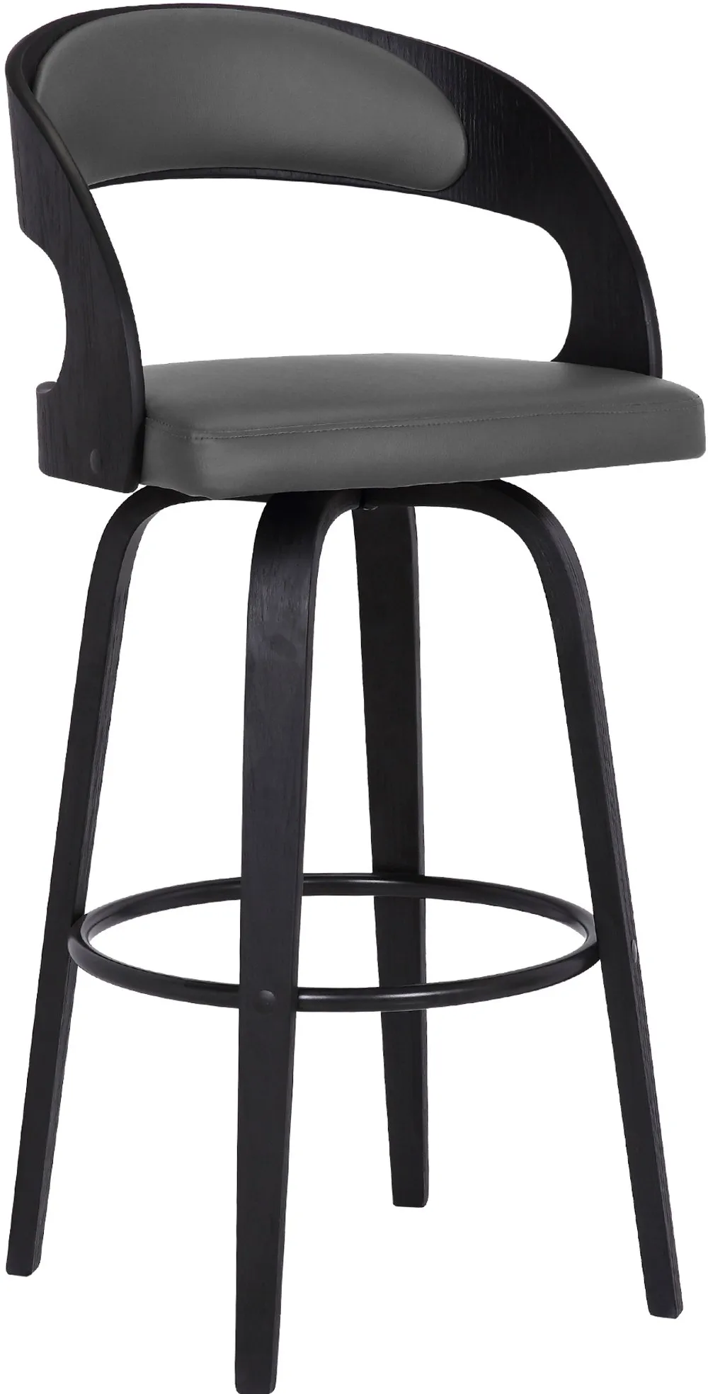 Shelly Gray and Black Swivel Bar Stool