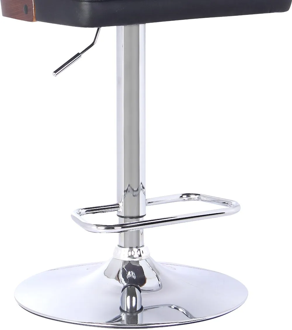 Storm Black Adjustable Bar Stool