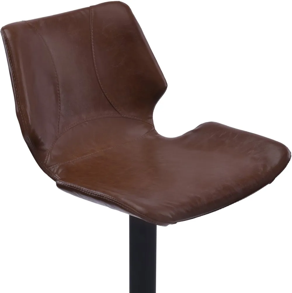 Zuma Dark Brown Adjustable Height Bar Stool