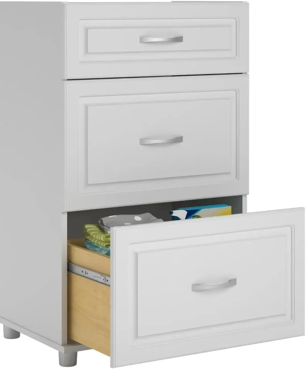 Kendall White 24" 3 Drawer Base Cabinet