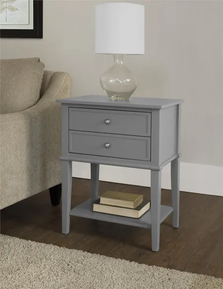 Franklin Gray Accent Table with 2 Drawers