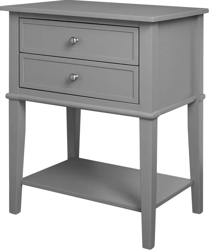 Franklin Gray Accent Table with 2 Drawers