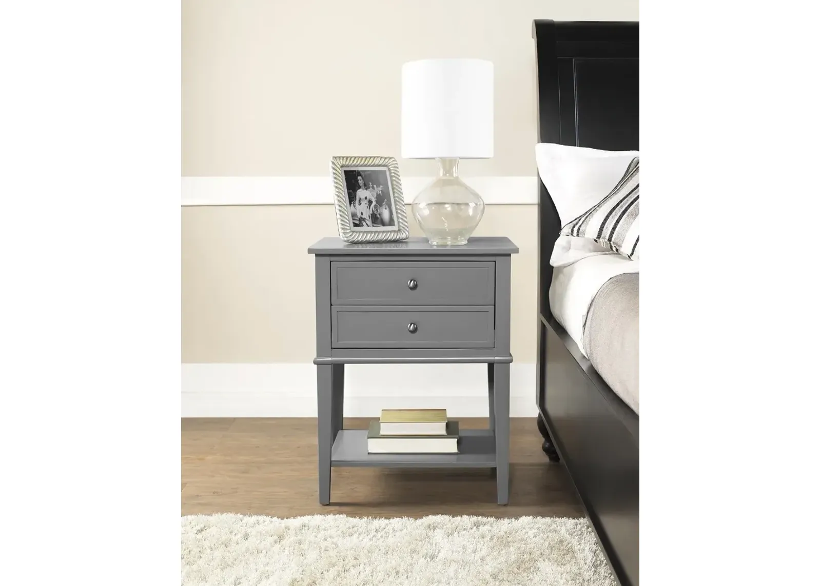 Franklin Gray Accent Table with 2 Drawers