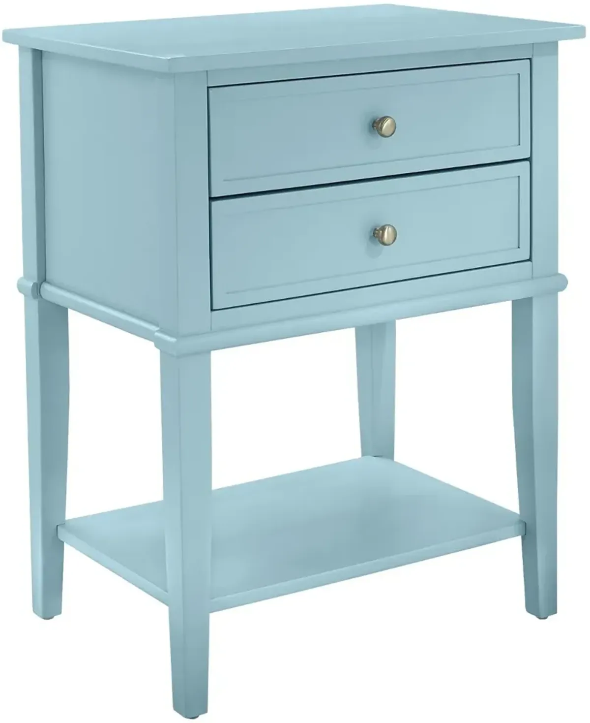 Franklin Light Blue Accent Table with 2 Drawers