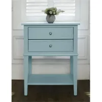 Franklin Light Blue Accent Table with 2 Drawers