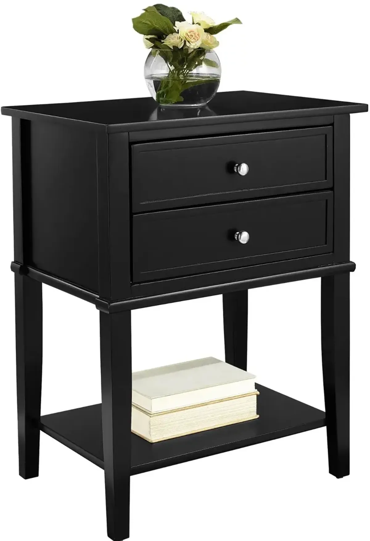 Franklin Black Accent Table with 2 Drawers