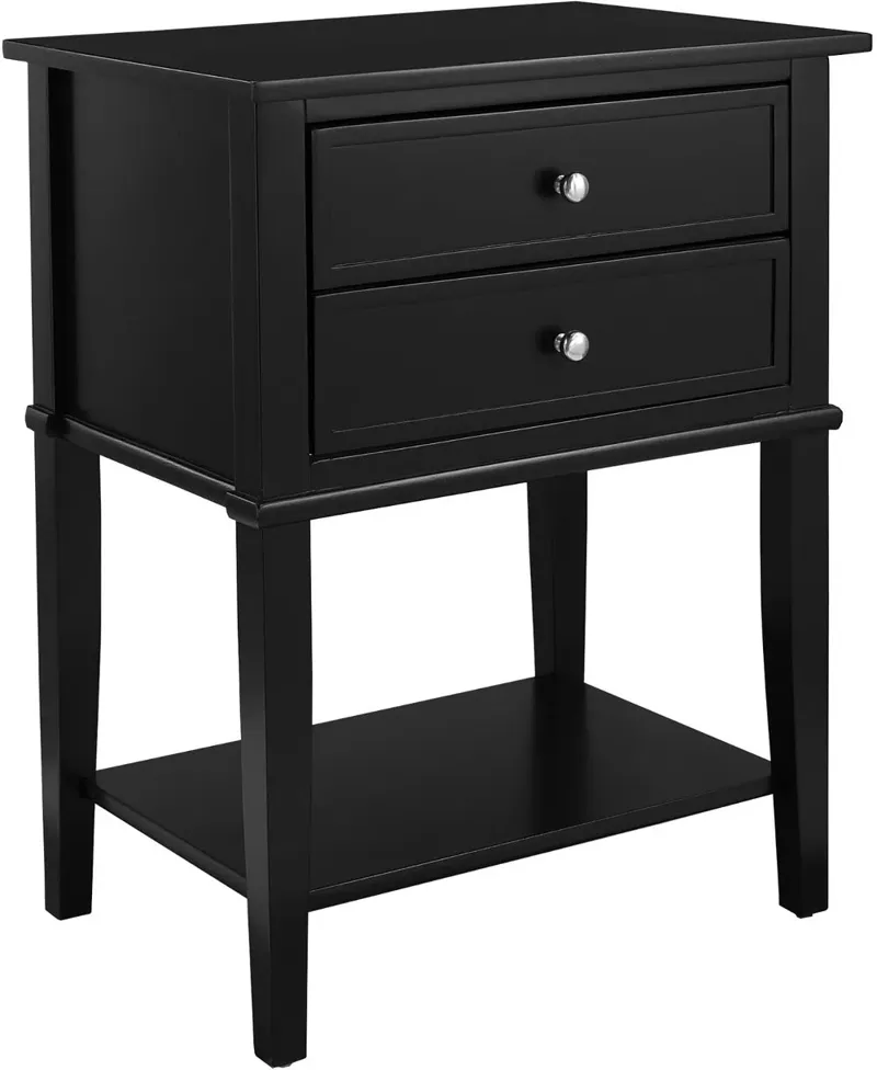 Franklin Black Accent Table with 2 Drawers