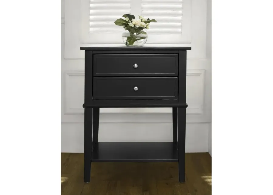 Franklin Black Accent Table with 2 Drawers