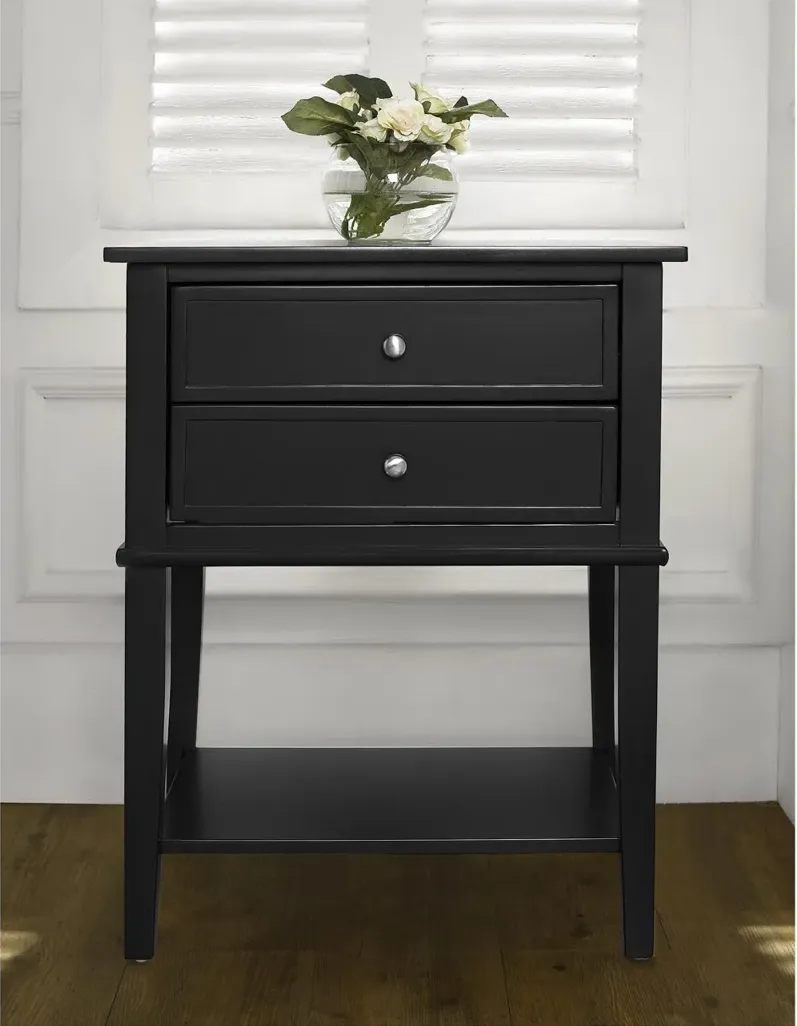 Franklin Black Accent Table with 2 Drawers