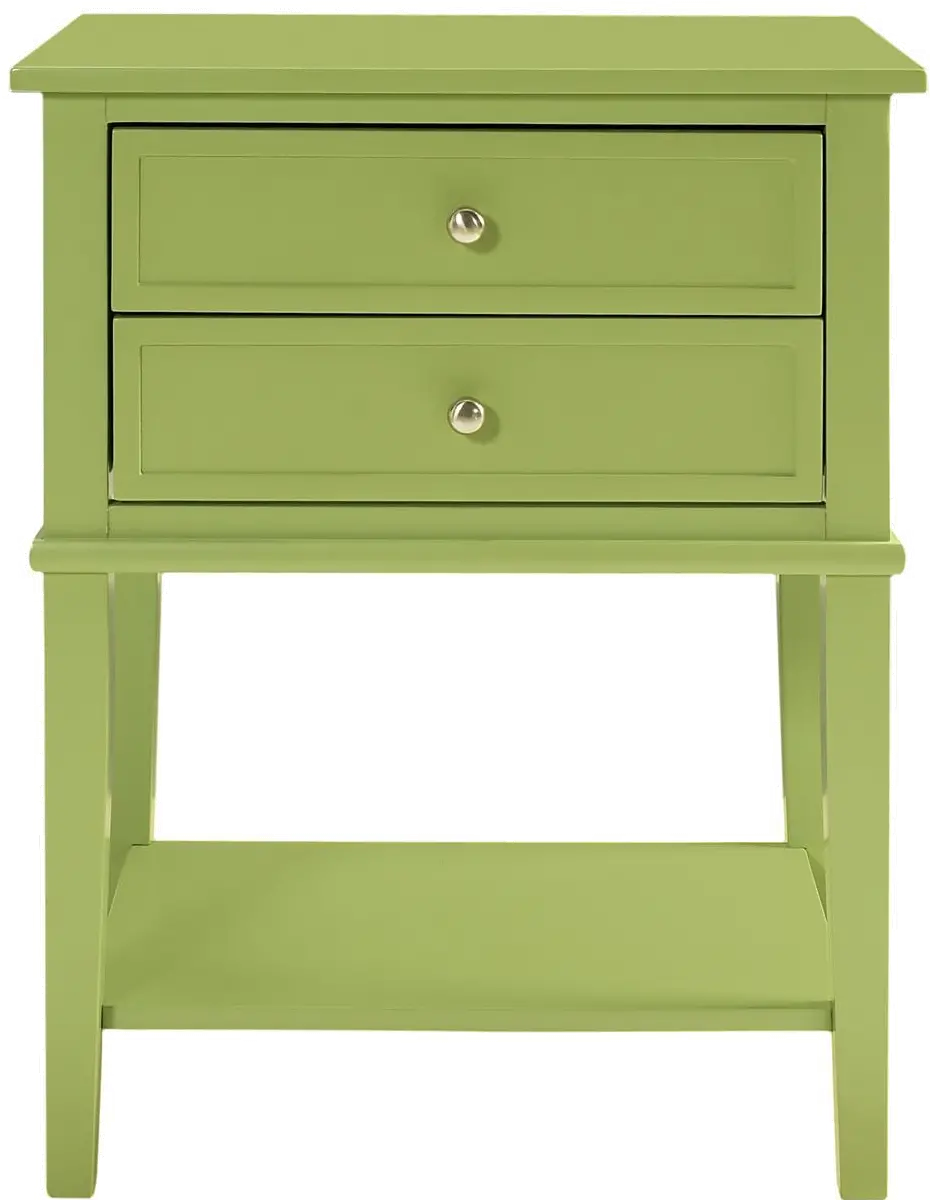 Franklin Lime Green Accent Table with 2 Drawers