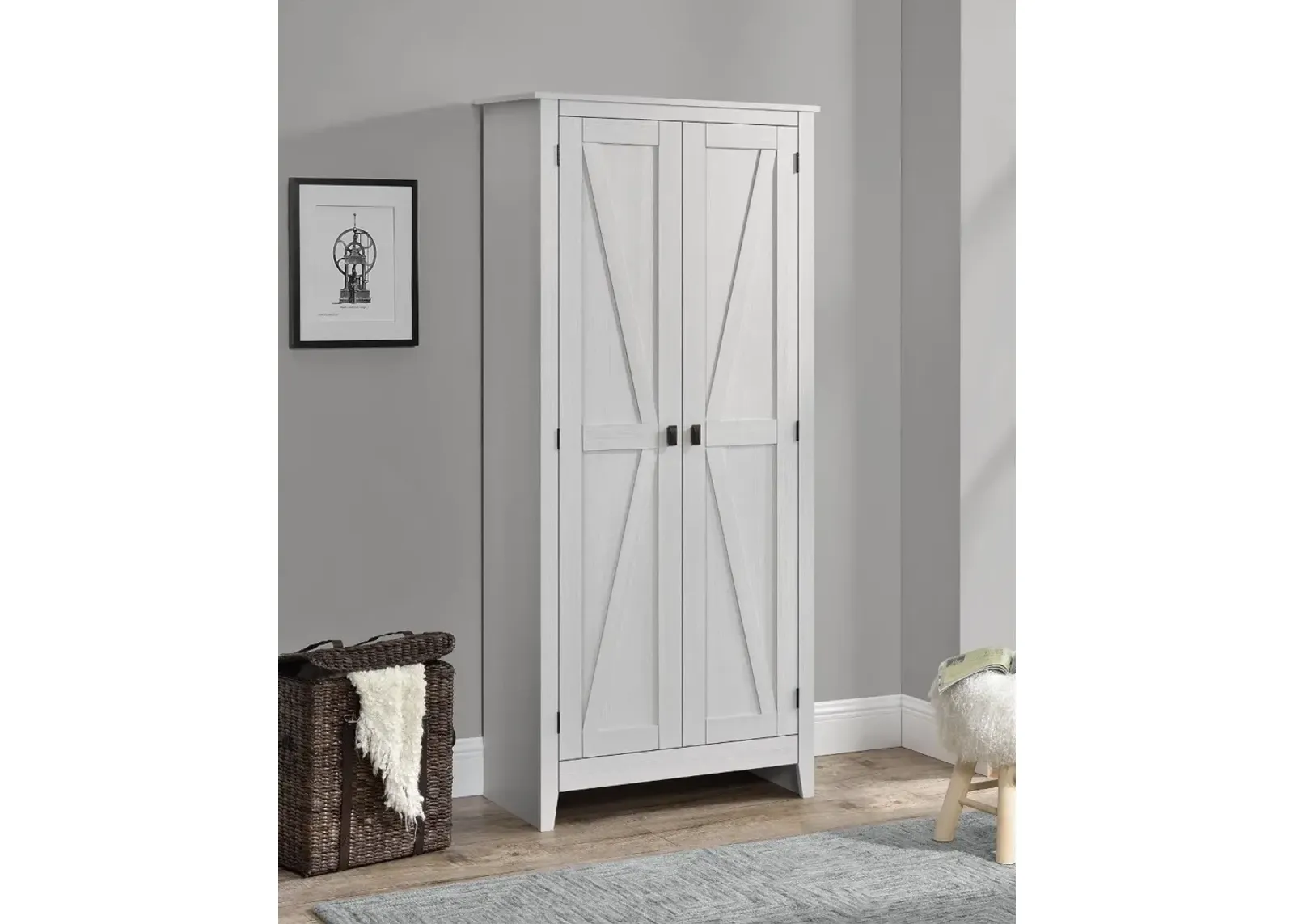 Farmington White 31.5" Wide Storage Cabinet