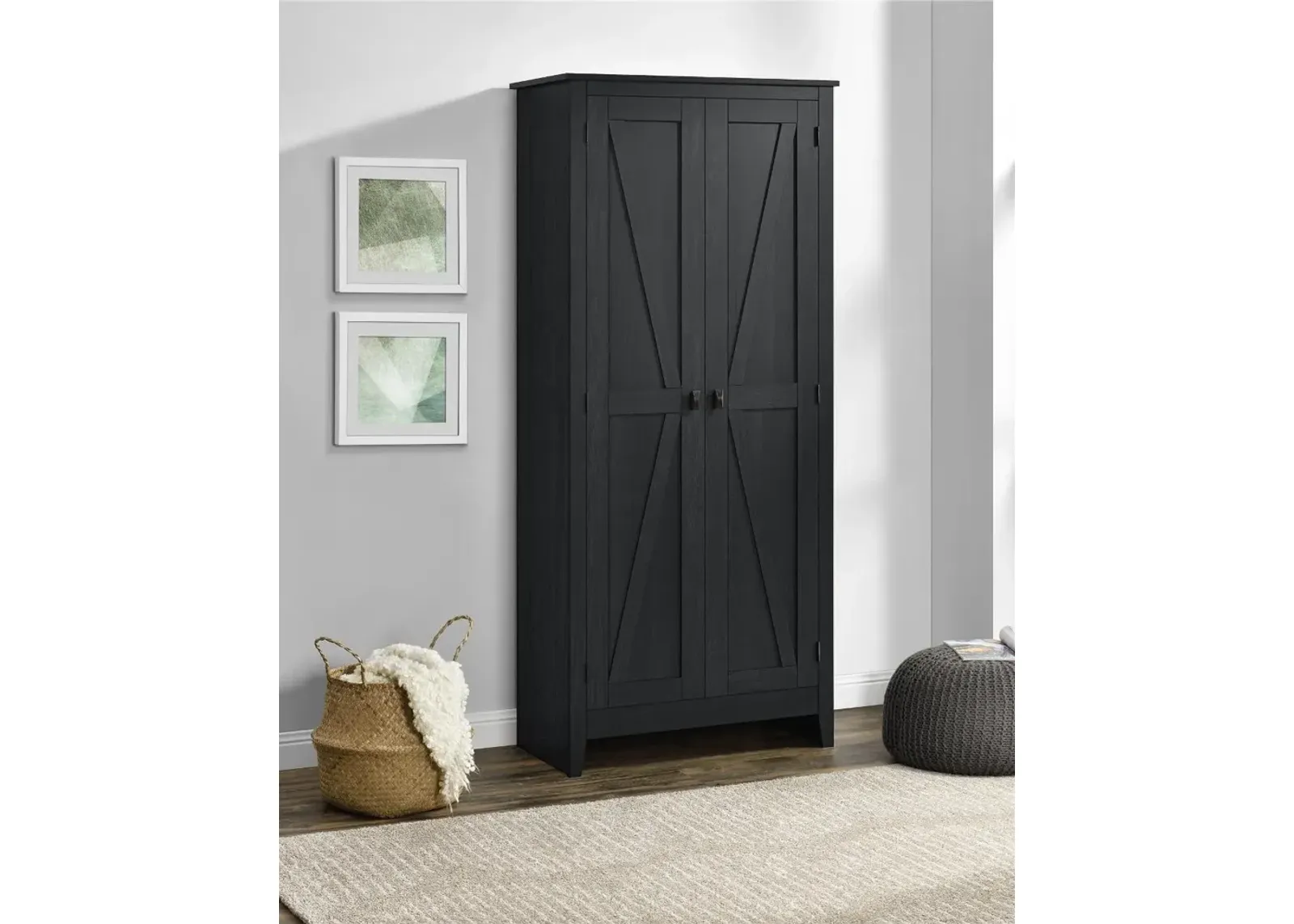 Farmington Black 31.5" Wide Storage Cabinet