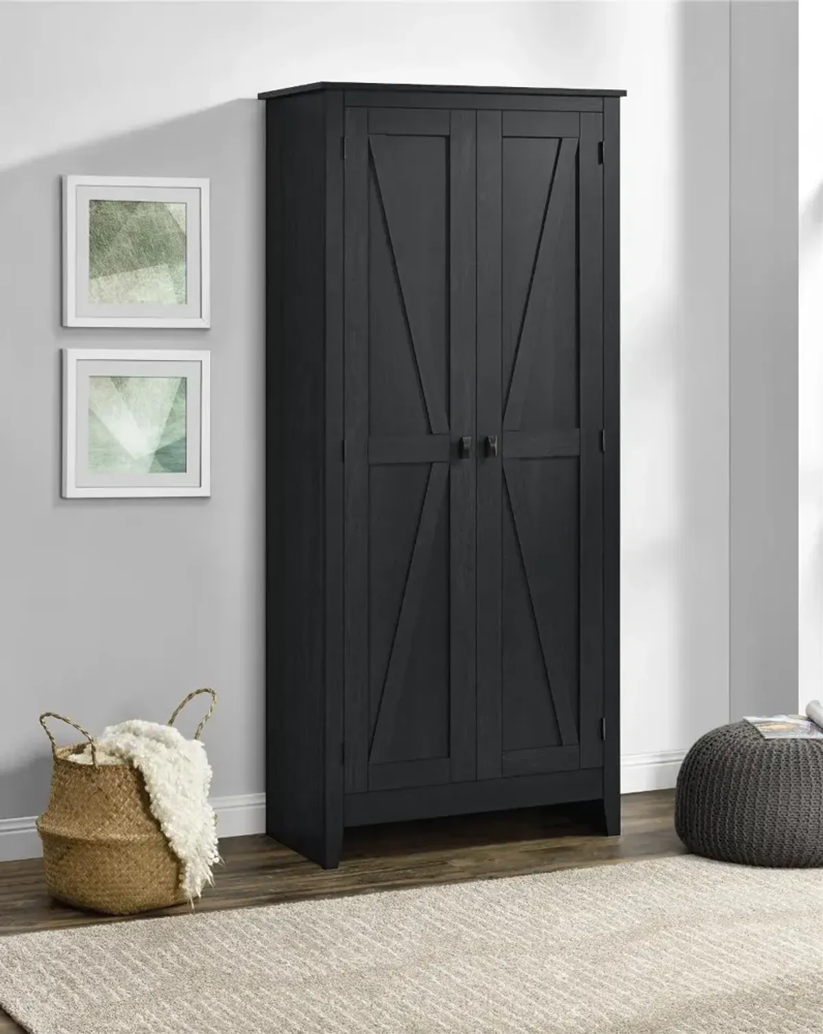 Farmington Black 31.5" Wide Storage Cabinet