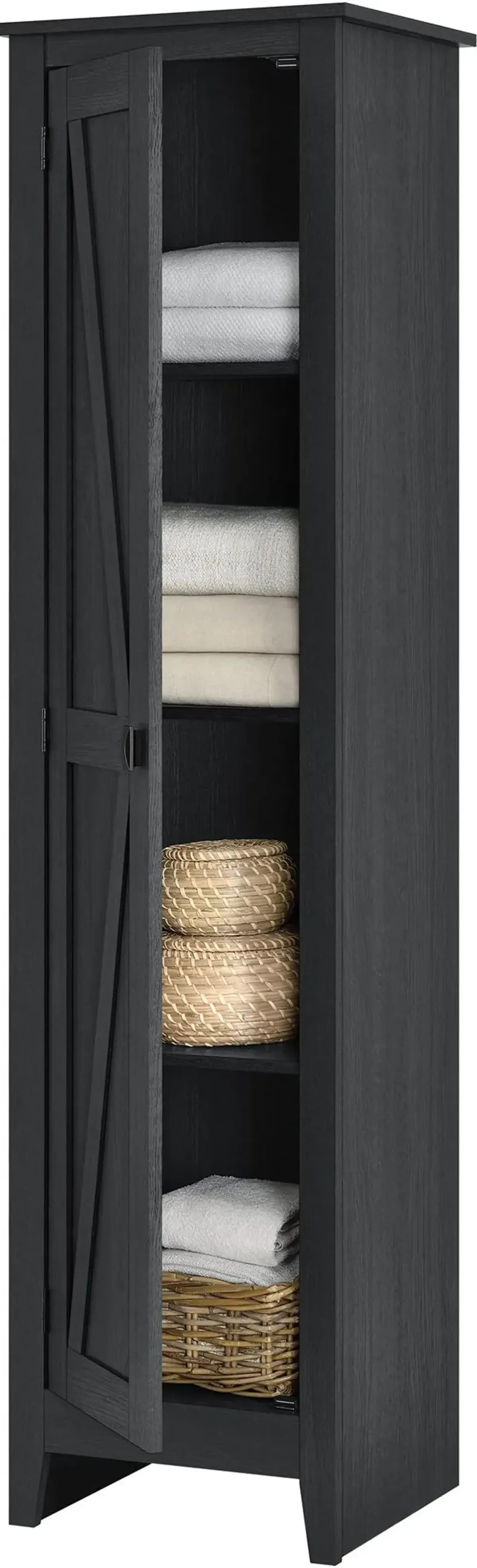 Farmington Black 18" Wide Storage Cabinet