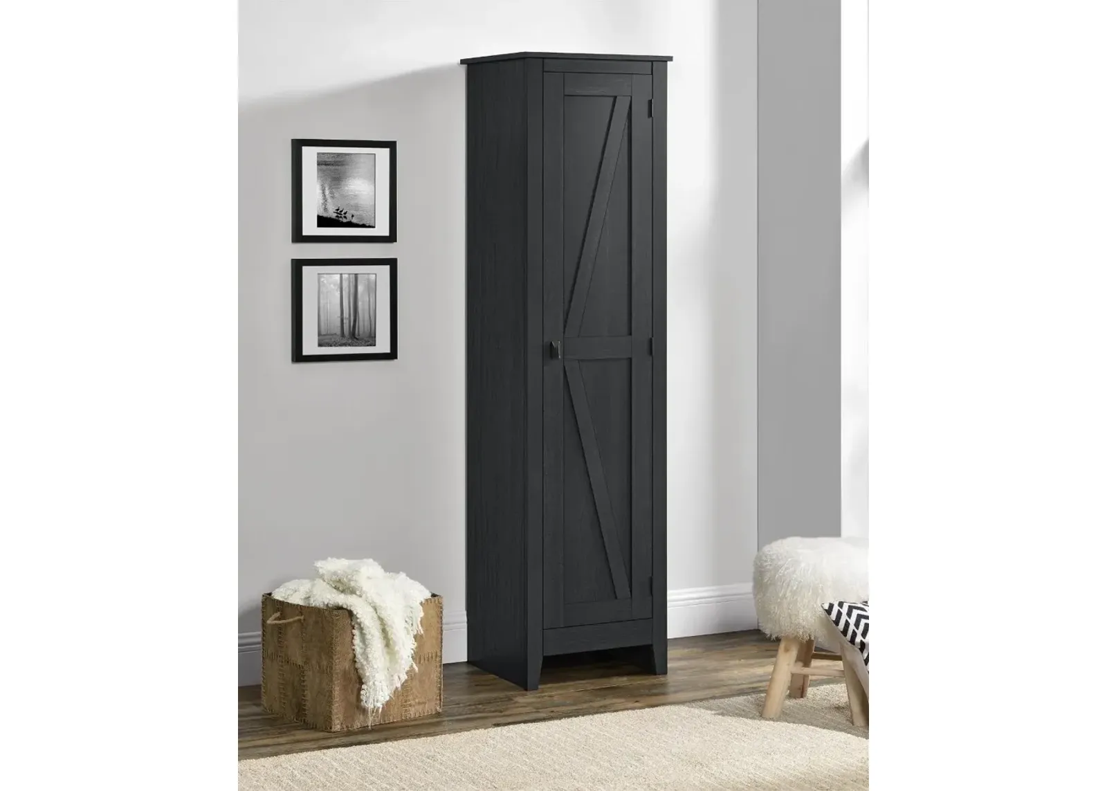 Farmington Black 18" Wide Storage Cabinet