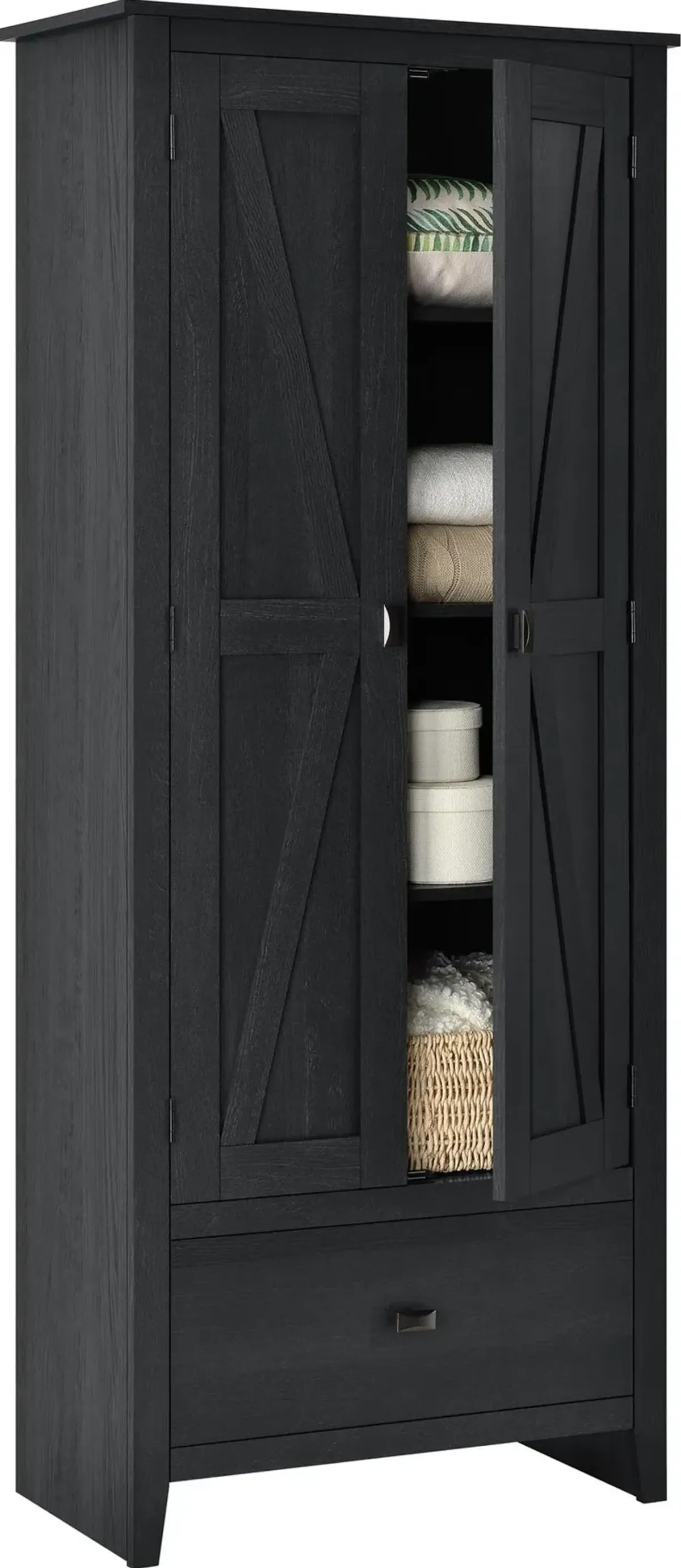 Farmington Black 30" Wide Storage Cabinet