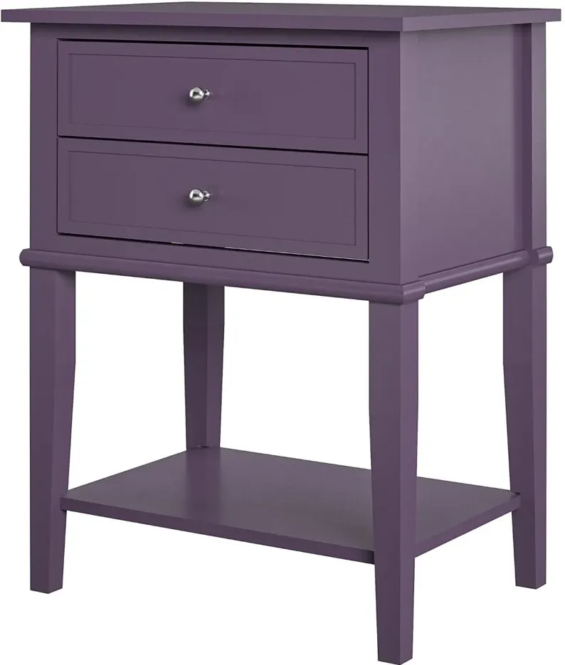 Franklin Purple Accent Table with 2 Drawers