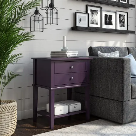 Franklin Purple Accent Table with 2 Drawers
