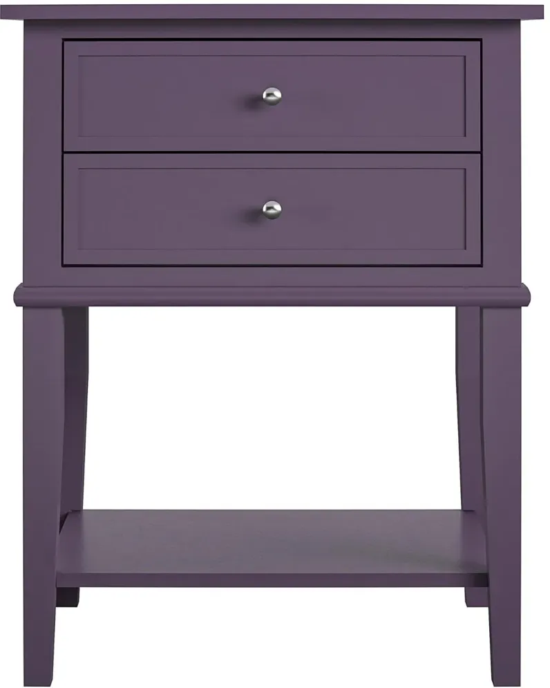 Franklin Purple Accent Table with 2 Drawers