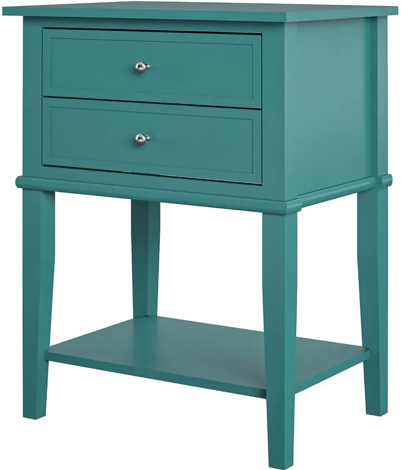 Franklin Emerald Accent Table with 2 Drawers