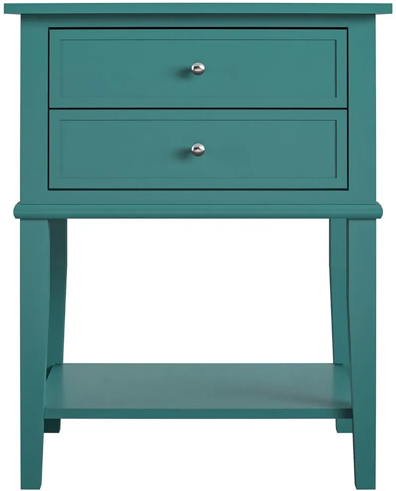 Franklin Emerald Accent Table with 2 Drawers