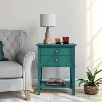 Franklin Emerald Accent Table with 2 Drawers