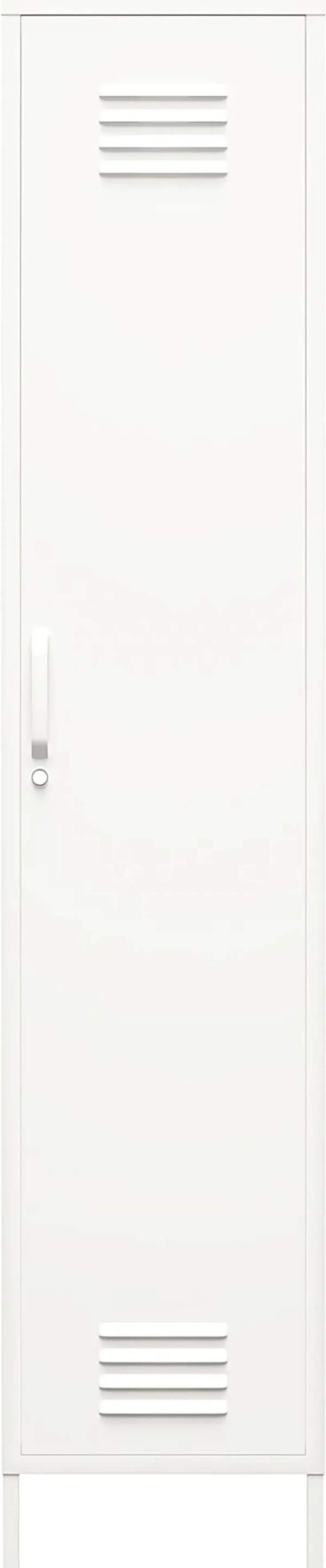 Mission White Single Metal Locker Storage Cabinet