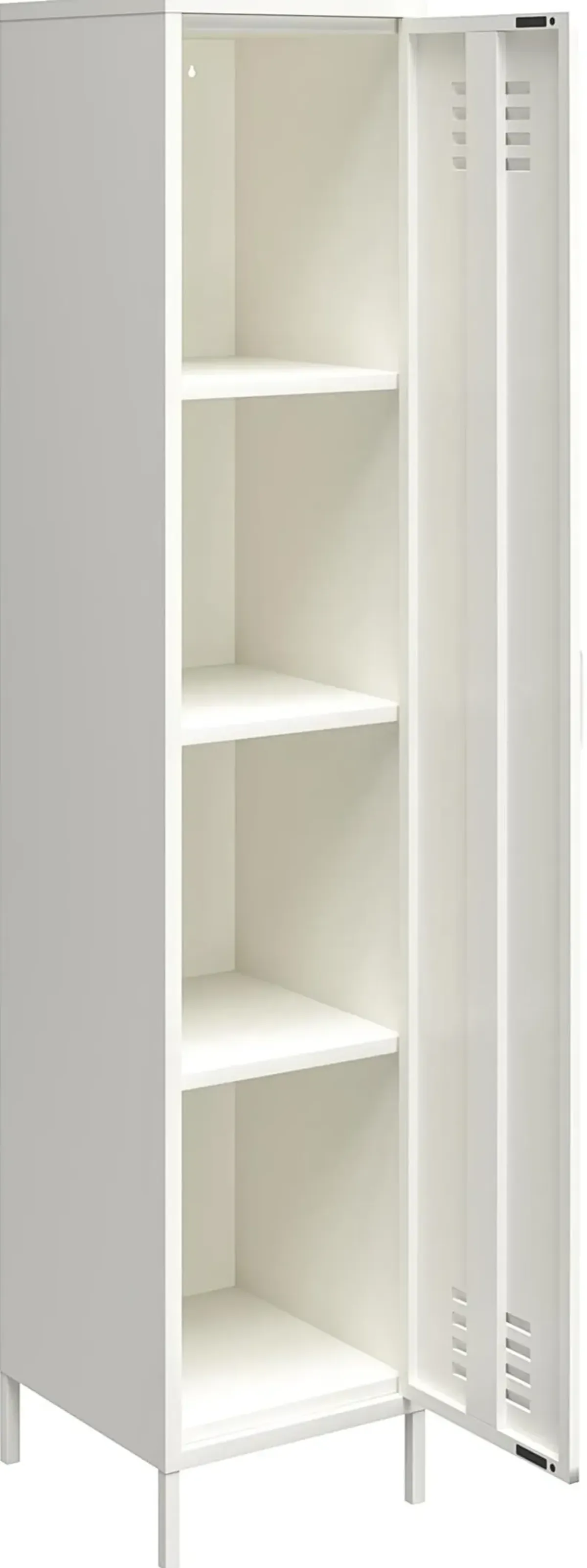 Mission White Single Metal Locker Storage Cabinet