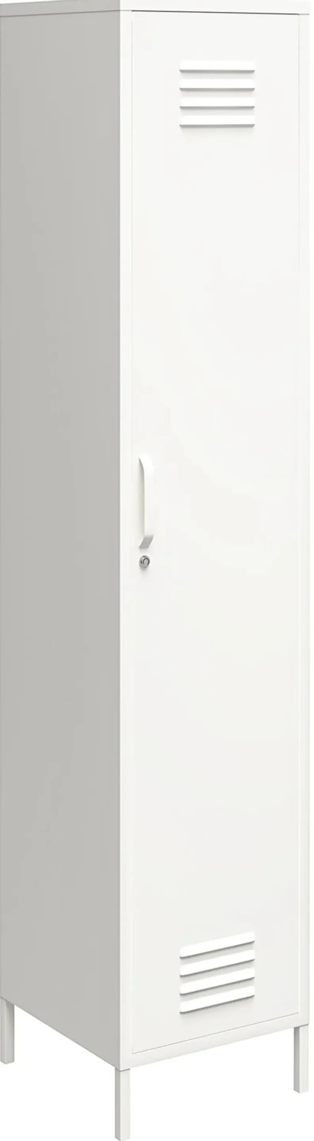 Mission White Single Metal Locker Storage Cabinet