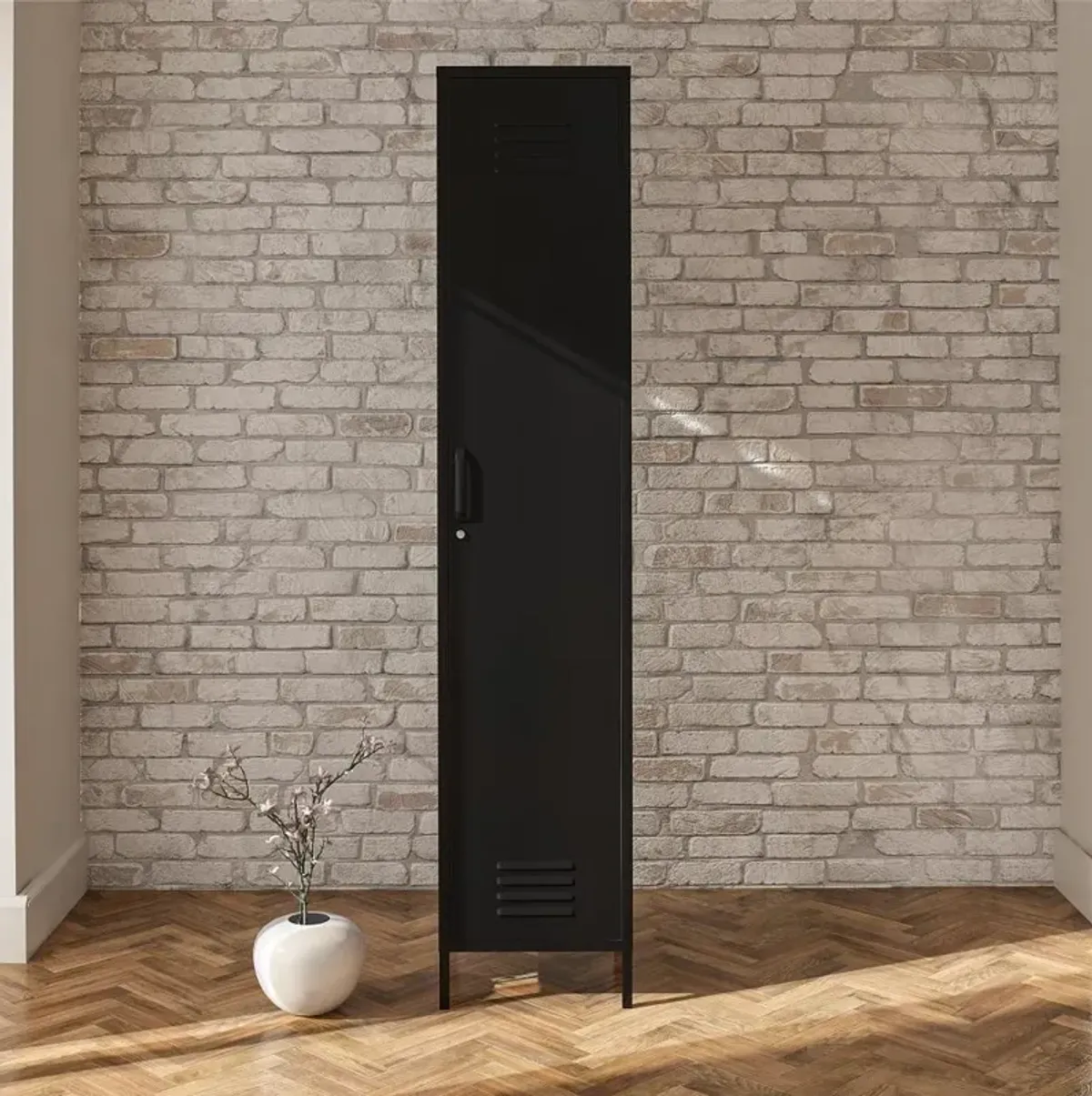 Mission Black Single Metal Locker Storage Cabinet