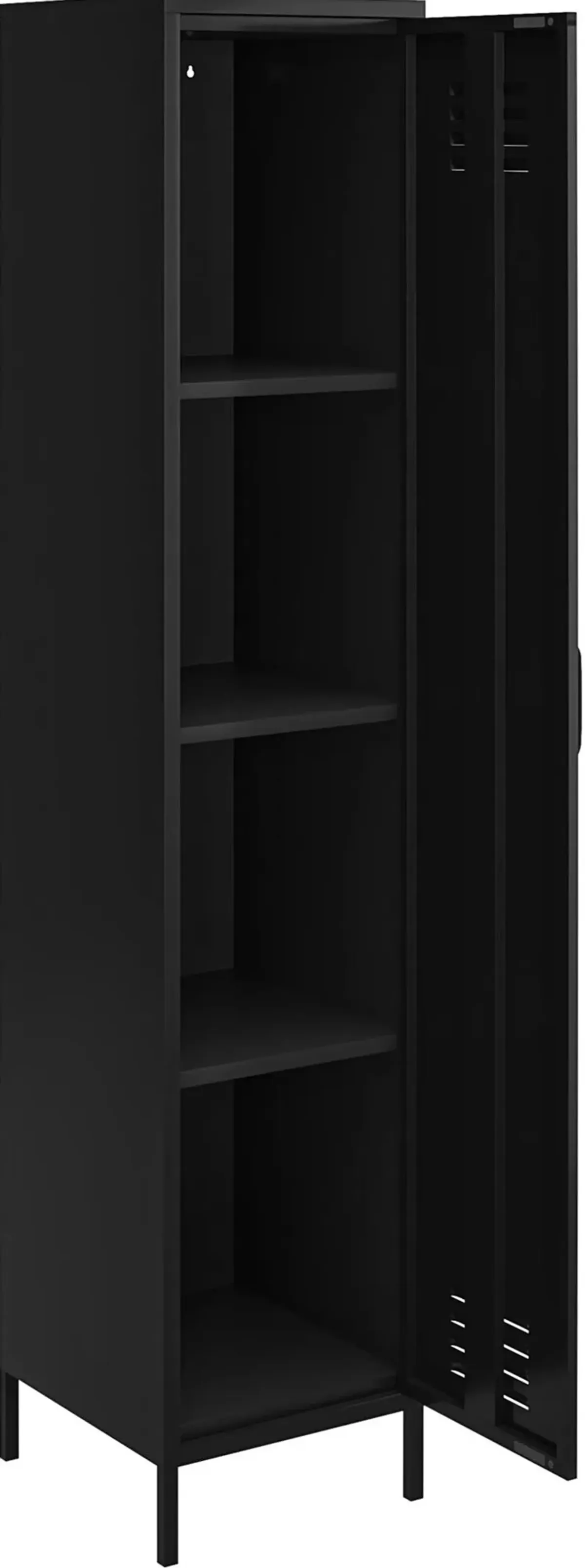 Mission Black Single Metal Locker Storage Cabinet