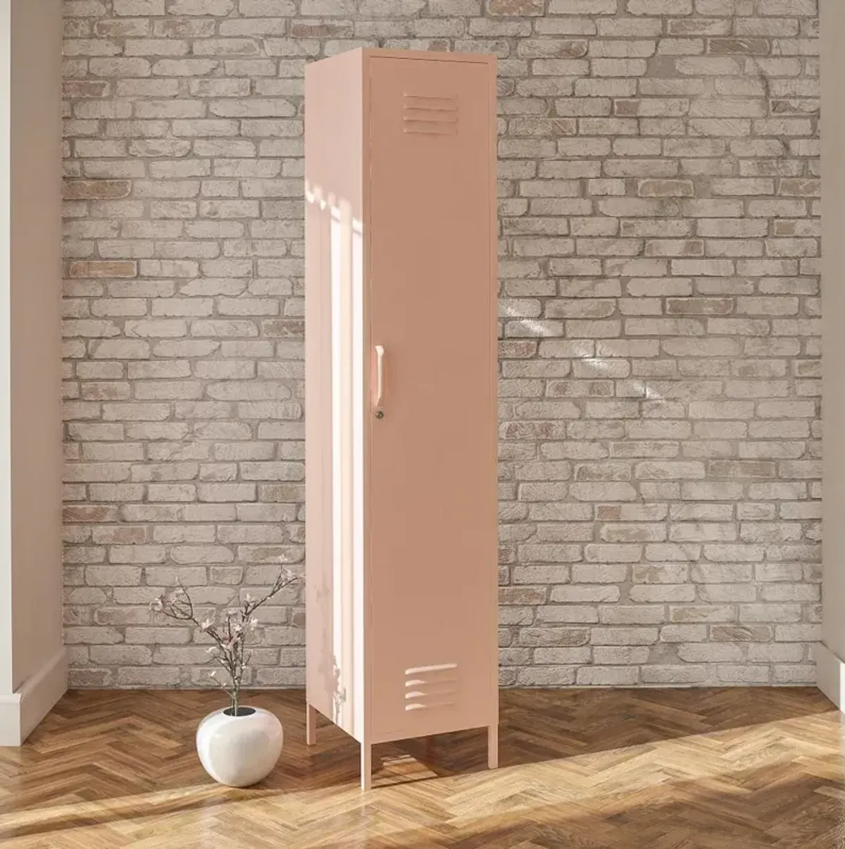 Mission Pink Single Metal Locker Storage Cabinet