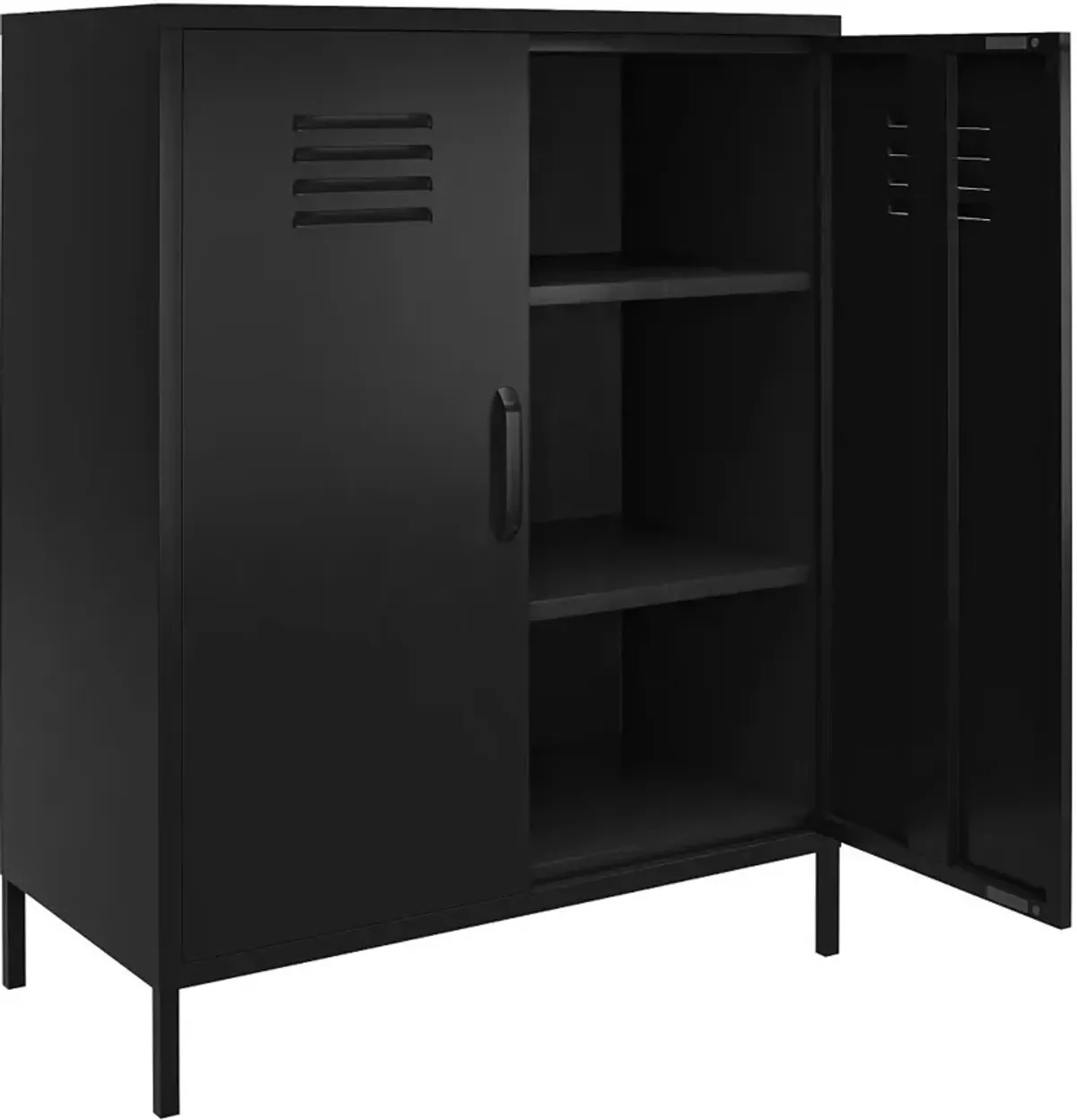 Mission Black 2 Door Metal Locker Storage Cabinet