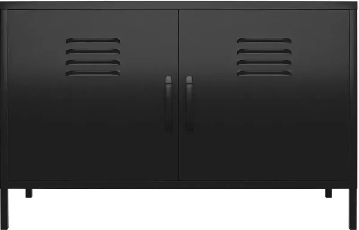 Mission Black 2 Door Metal Locker Accent Cabinet