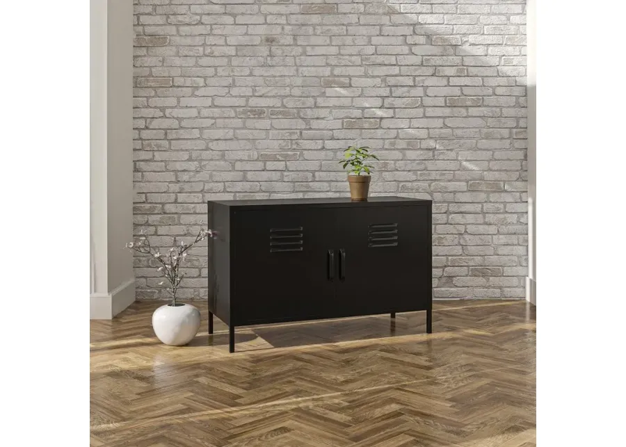 Mission Black 2 Door Metal Locker Accent Cabinet